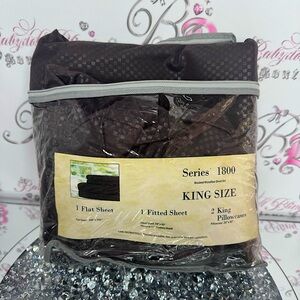 Lavish home king bed sheets set fitted sheet top sheet and 2 king pillowcases